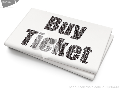 Image of Travel concept: Buy Ticket on Blank Newspaper background