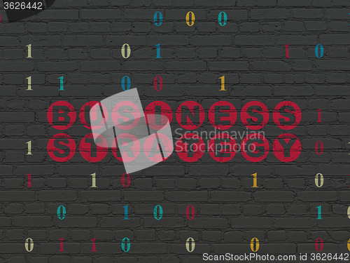 Image of Finance concept: Business Strategy on wall background