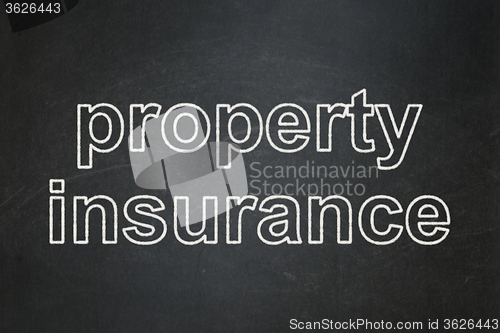 Image of Insurance concept: Property Insurance on chalkboard background