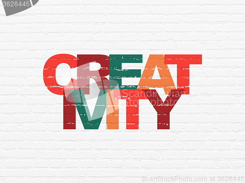 Image of Advertising concept: Creativity on wall background