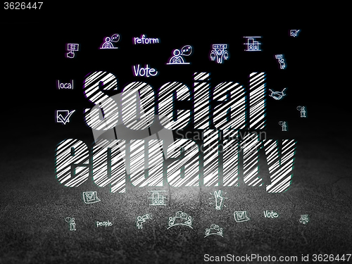 Image of Politics concept: Social Equality in grunge dark room