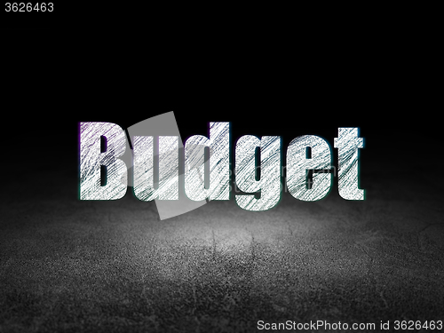 Image of Money concept: Budget in grunge dark room