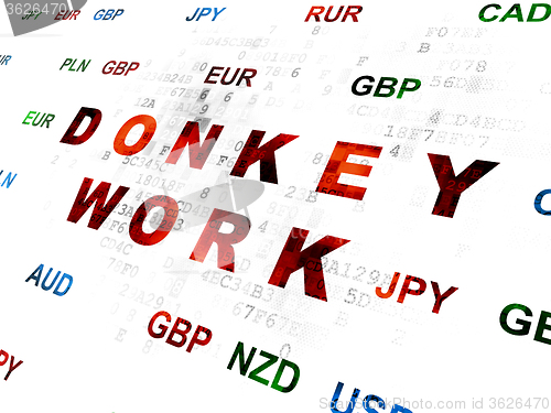 Image of Finance concept: Donkey Work on Digital background