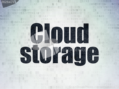 Image of Cloud networking concept: Cloud Storage on Digital Paper background