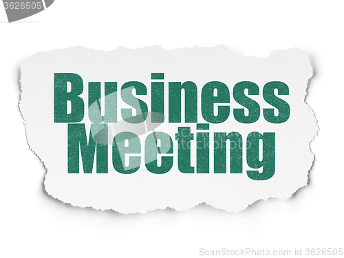 Image of Business concept: Business Meeting on Torn Paper background