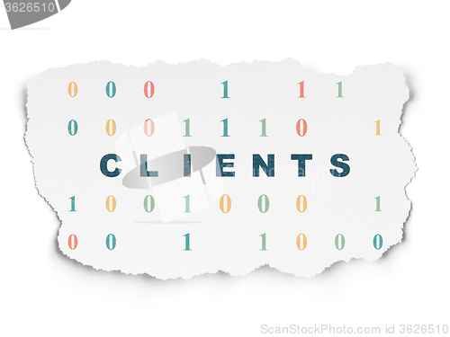 Image of Business concept: Clients on Torn Paper background