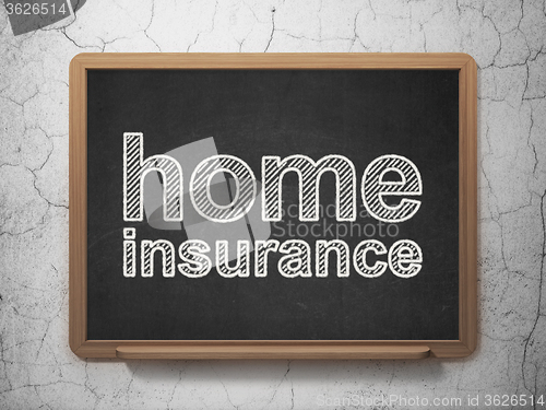 Image of Insurance concept: Home Insurance on chalkboard background