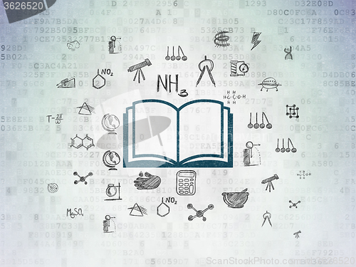 Image of Science concept: Book on Digital Paper background