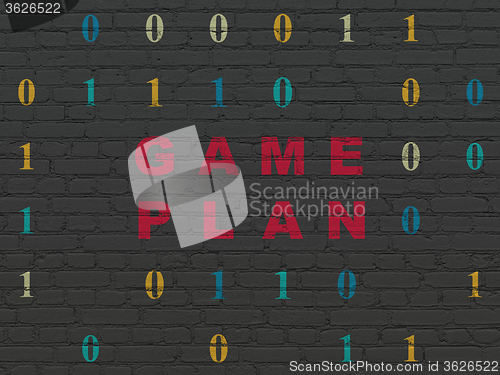 Image of Business concept: Game Plan on wall background