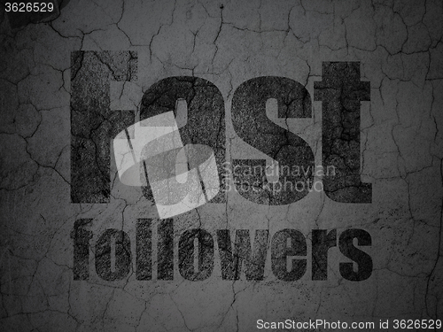 Image of Finance concept: Fast Followers on grunge wall background