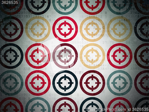 Image of Business concept: Target icons on Digital Paper background