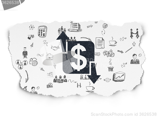 Image of Finance concept: Finance on Torn Paper background