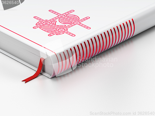 Image of Law concept: closed book, Criminal on white background