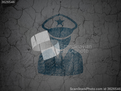 Image of Privacy concept: Police on grunge wall background