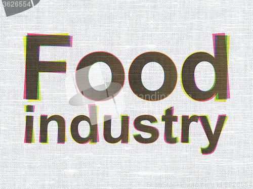 Image of Industry concept: Food Industry on fabric texture background