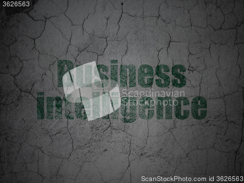 Image of Business concept: Business Intelligence on grunge wall background