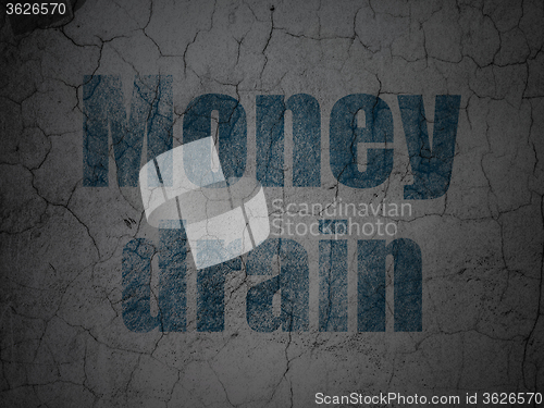 Image of Banking concept: Money Drain on grunge wall background
