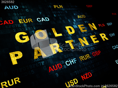 Image of Business concept: Golden Partner on Digital background