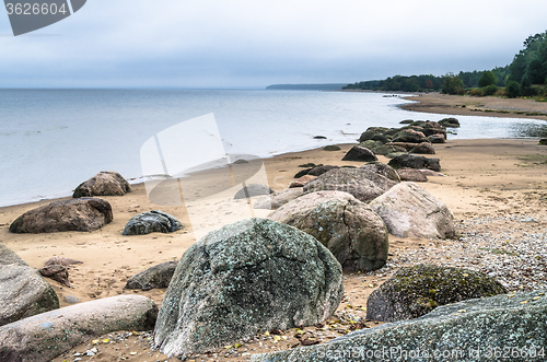 Image of Rocky beach on the Gulf of Finland. Sillamae, Estonia