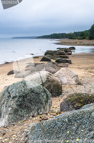 Image of Rocky beach on the Gulf of Finland. Sillamae, Estonia