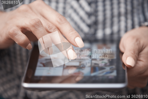 Image of Woman with tablet computer