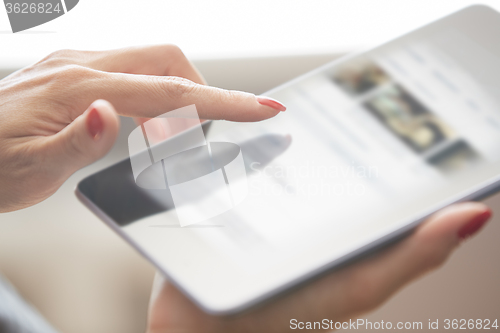 Image of Woman with tablet computer