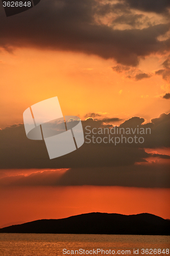 Image of Sunset in  Peloponese in greece in the summer