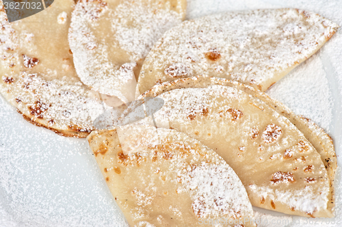 Image of tasty pancakes closeup 