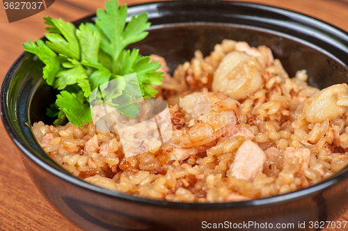 Image of Shrimps risotto closeup