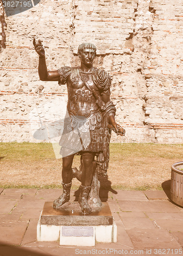 Image of Retro looking Trajan statue in London