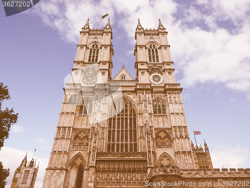 Image of Retro looking Westminster Abbey in London