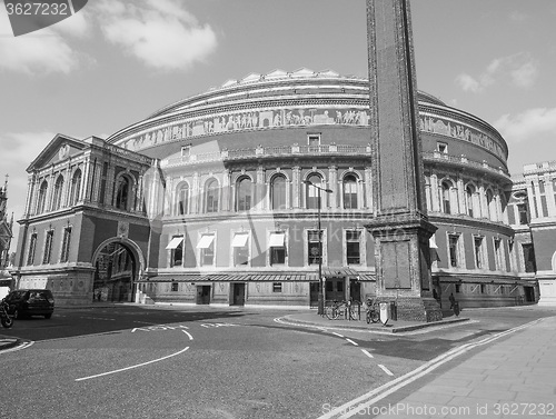 Image of Black and white Royal Albert Hall in London