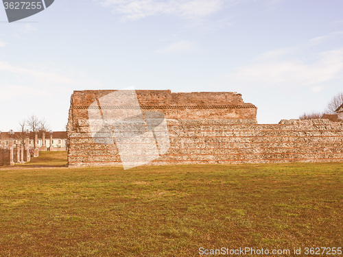 Image of Retro looking Roman Wall Turin
