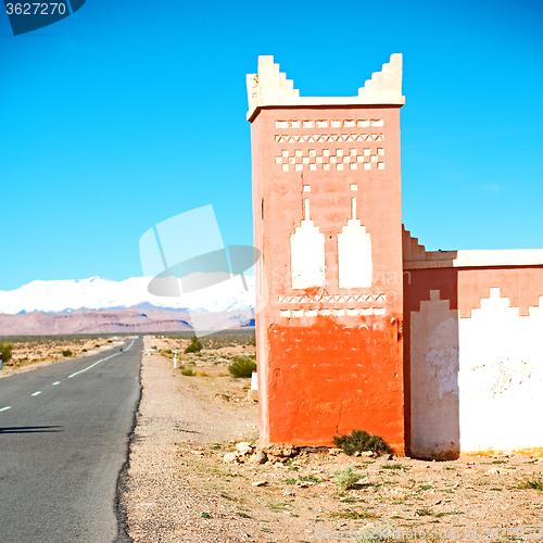 Image of gate   in todra gorge morocco africa and  village