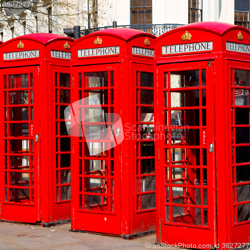 Image of telephone in england london obsolete box classic british icon