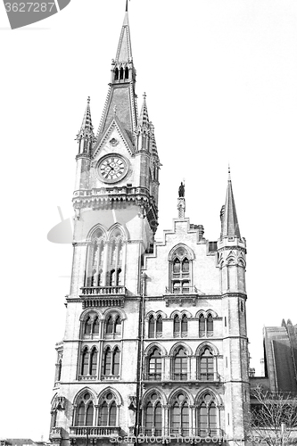 Image of old architecture in london england windows and brick exterior wa