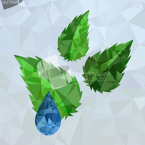 Image of Polygonal Blue Water Drop 