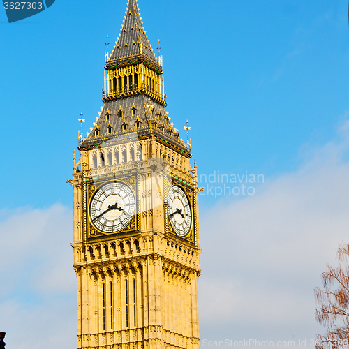 Image of london big ben and historical old construction england  aged cit