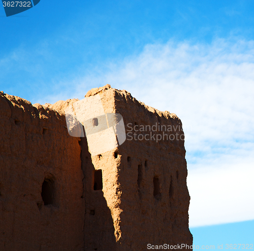 Image of moroccan old wall and brick in antique city