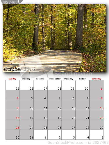 Image of nature calendar october