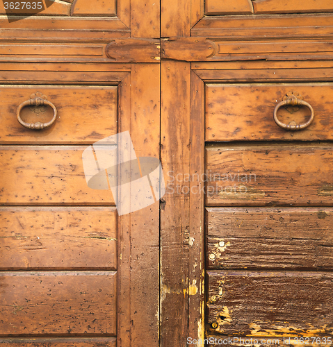 Image of  varese abstract  rusty   wood door vedano olona italy