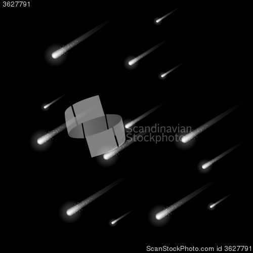 Image of Shooting Stars. Meteors Falling