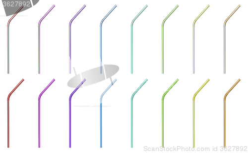 Image of Colorful drinking straws