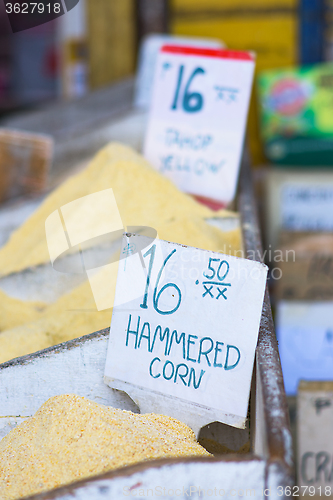 Image of Hammered corn at a market