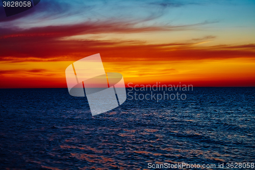 Image of Sunset over the ocean