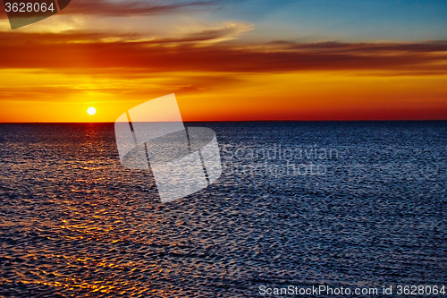 Image of Sunset over the ocean