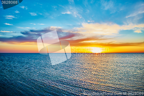 Image of Sunset over the ocean