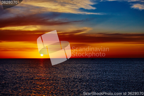 Image of Sunset over the ocean