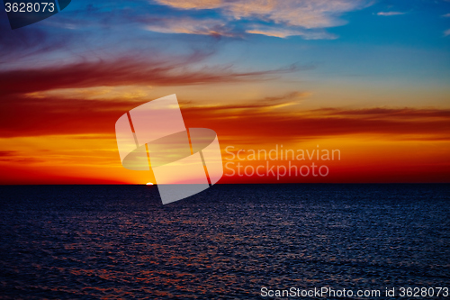 Image of Sunset over the ocean