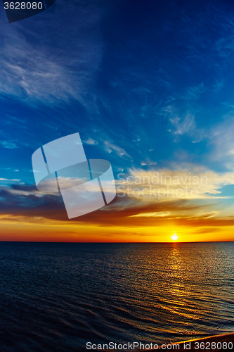 Image of Sunset over the ocean